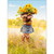 Girl Holds Hat With Flowers Mother's Day Card