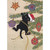 Christmas Kitty: Black Kitten Hanging from Evergreen Tree Branch 'Bug Art' Christmas Card