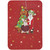 Festive Pups: Dogs in Costumes Keepsake Wooden Ornament on Red Background with Stars Christmas Card