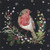 Festive Robin: Red and Green Leaves Patterned Bird on Branch Box of 8 Christmas Cards