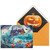 Graveyard, Pumpkins and Haunted House Under Full Moon 3D Lenticular Motion Halloween Card: Envelope Graveyard, Pumpkins and Haunted House Under Full Moon 3D Lenticular Motion Halloween Card: Envelope