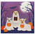 Pets Dressed in White Fabric Ghost Costumes Holding 3D Pumpkin Candy Buckets and Bag Hand Decorated Halloween Card: TRICK OR TREAT Pets Dressed in White Fabric Ghost Costumes Holding 3D Pumpkin Candy Buckets and Bag Hand Decorated Halloween Card: TRICK OR TREAT