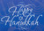 White Lettering and Star on Blue Menorah Silhouettes Hanukkah Card: Happy Hanukkah
