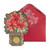 Sparkling 3D Die Cut Layered Poinsettias in Merry and Bright Flower Pot Hand Decorated Christmas Card: Envelope Sparkling 3D Die Cut Layered Poinsettias in Merry and Bright Flower Pot Hand Decorated Christmas Card: Envelope