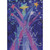 Colorful Shooting Stars Fireworks with Silver Holographic Foil on Purple New Year Card: Happy New Year