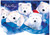 Jolly Bears: Five Polar Bears Holding Blue Banner Box of 25 Custom Verse Holiday Cards: Greetings from all of Us