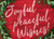 Joyful Peaceful Wishes on Red Inside Pine Branches Border Box of 25 Custom Verse Holiday Cards: Joyful Peaceful Wishes!