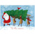 Santa and Three Reindeer Carrying Tree Box of 18 Christmas Cards: Tis the Season…