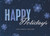 All That's Festive: Blue and Silver Lettering and Snowflakes Box of 25 Custom Verse Holiday Cards: Happy Holidays