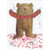 Bear Holding Cut Out Hearts Banner Romantic Valentine's Day Card: Valentine