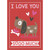 Cute Puppy Holding Bone with Pink Ribbon Valentine's Day Card for Son: I love you soooo much
