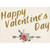 Pink, Blue and White Watercolor Flowers Over Black Arrow Valentine's Day Card: Happy Valentine's Day
