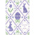 Purple and Green Spring Icons in Wavy Diagonal Borders Easter Card: Easter is Here