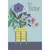 Large Purple Flower and Small Flowers in Elevated Pot Easter Card for Sister: Hey, Sister