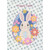 Die Cut 3D Bunny Holding Egg Surrounded by Layered Flowers Hand Decorated Easter Card: Happy Easter