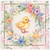 Floral Wreath with Tip On 3D Die Cut Yellow Duckling, Flowers and Eggs Hand Decorated Easter Card