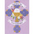 Large Purple Cross Behind Flowers, Gold Chalice and Host First Holy Communion Card for Great-Granddaughter: God Bless You Great-Granddaughter