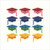 Square Formed by Rows of Red, Blue, Green and Yellow Quilled Grad Caps 3D Hand Crafted Graduation Card