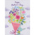 Blue Mouse Holding Large Bouquet of Colorful Flowers Mother's Day Card for Mom: Happy Mother's Day