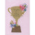Die Cut 3D Trophy Cup with Flowers on Wooden Stand Hand Decorated College Graduation Card for Daughter: Daughter, You're a College Graduate