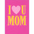 I (Heart) You Mom: Yellow Letters on Bright Pink Birthday Card for Mom: I (heart) U MOM