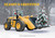 Handle with Care: Yellow Wheel Loader Carrying Tree Box of 25 Contractor Custom Verse Holiday Cards with Logo Upload: Season's Greetings