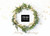 Thin Wreath with White Berries and Dangling Ornament Silhouettes Box of 25 Custom Verse Holiday Cards with Logo Upload: Holiday Greetings