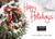 Snowy Delight: Wreath on Tree with Home in Background  Box of 25 Custom Verse Holiday Cards with Logo Upload: Happy Holidays