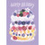 Cake Garnished with Mixed Berries on Purple Background Birthday Card: Happy Birthday