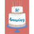 80 Amazing: Blue Foil Lettering on Two Tiered White Cake 80th Birthday Card: 80 Amazing