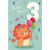 Cute Lion with Full Orange Mane and Party Hat 3rd Birthday Card: Today you're 3