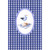 Seagull on Rocks Inside Blue Checkerboard Blank Note Card