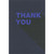Bold Blue Text and Thin Diagonal Lines on Black Thank You Card: THANK YOU