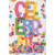 Colorful Stacked Celebrate Text Confetti Shaker Birthday Card: Celebrate