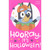 Halloween Card for Kids: Bluey Wearing Pumpkin Costume in Circle on Bright Pink: Hooray, it's Halloween!