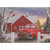 Christmas Card: Country Christmas - Classic Red Pickup and Red Barn