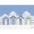 Christmas Card: Christmas Cabins - Changing Huts on Snow Covered Beach: Merry Christmas