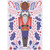 Christmas Card: Nutcracker with Blue Holly Leaves and Red Stems Border, Petite