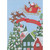 3D Super Pop Up Christmas Card: Santa in Sleigh Flying Over Snow Covered Homes: Cover