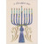 Handmade 3D Hanukkah Card: Vine Patterned Menorah, Blue Candles, Sequins and Gold Cord: A Hanukkah Wish