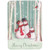 Christmas Card for Parents: Snowman Family Looking at Cardinal on Tree Branch: Merry Christmas