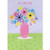 Pink Flower Vase with Gems: Wife Easter Card: For My Wife