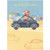 Boy and Dog in Blue Car: Grandson Birthday Card: Happy Birthday, Grandson