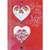 Die Cut Hearts, 3 Gems and White Ribbon Hand Crafted: Mom Premium Keepsake Valentine's Day Card: A Valentine wish for you, Mom