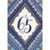 Gold Foil Border Die Cut Tip On Diamond on Blue Patterns Hand Decorated Keepsake Age 65 / 65th Birthday Card: 65