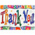 Vividly Colored Thank You Words Thank You Card: Thank You
