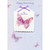 Butterfly on 3D Tip On Scalloped Edged Tag with Purple Ribbon Hand Decorated Marriage : Wedding Anniversary Congratulations Card for Couple: Happy Anniversary - With Warm Wishes