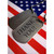Dog Tags and American Flag Patriotic Military Service Thank You Card: Thank You!