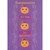 Three Cute Pumpkins with Small Orange Hats on Purple Juvenile Halloween Card for Granddaughter: Granddaughter - It's time for Halloween!