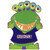 Green Monster with Five Eyes Die Cut Juvenile Halloween Card for Grandson: Happy Halloween Grandson!